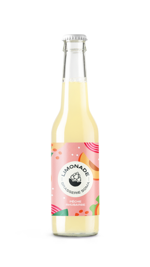 Limonade pêche rhubarbe bio (33cl)